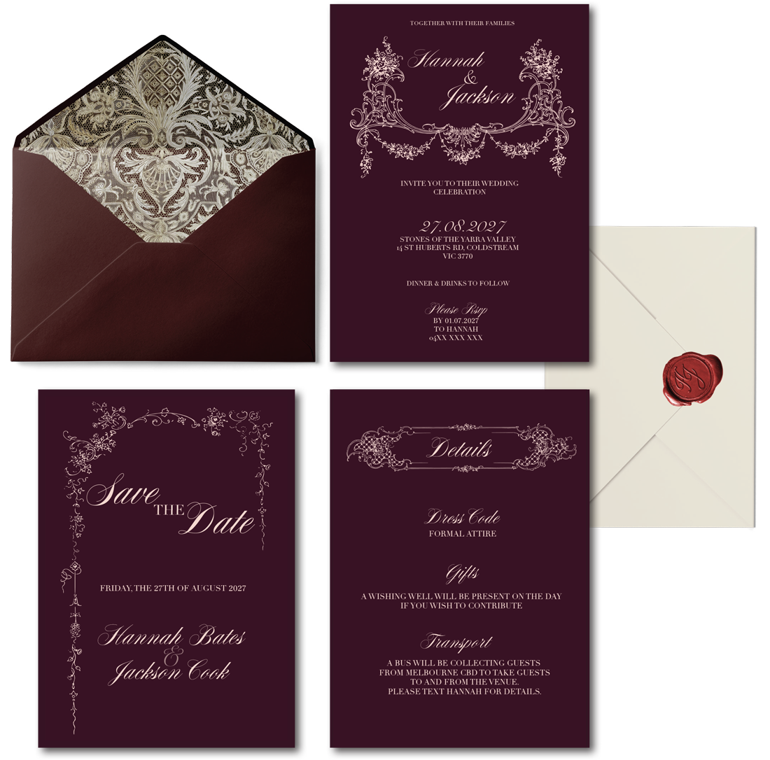 dark romance stationery style